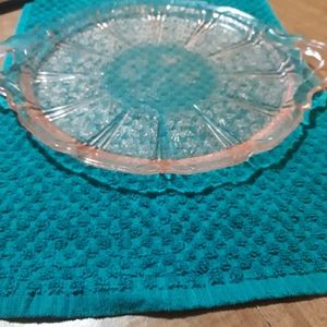 Doric Jeanette Depression Glass Tray w/Handles